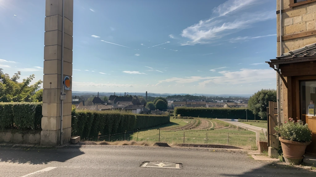 Le bord droit d'une autoroute s'étendant à perte de vue, le tout dominer par un panorama montagneux gigantesque.
Le soleil s'écraser sur l'horizon, une boule de lumière devenu gigantesque projetant les ombres si loin qu'on pouvait prédire les prochains obstacles avec 500m d'avance. La vision du plan est énorme s'étendant sur tout le périple annoncer ont peut voires deux grandes montagnes dans l'horizon en forme de crochet coller l'une à l'autre. Le tout baigne dans des nuances de couleurs oranges et Jaunes ne laissant qu'une silhouette masculine au centre du cadre assombrie de dos par les lourds rayons du soleil.