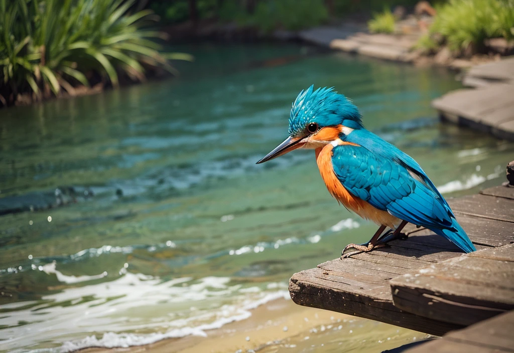 Beautiful kingfisher by the river
