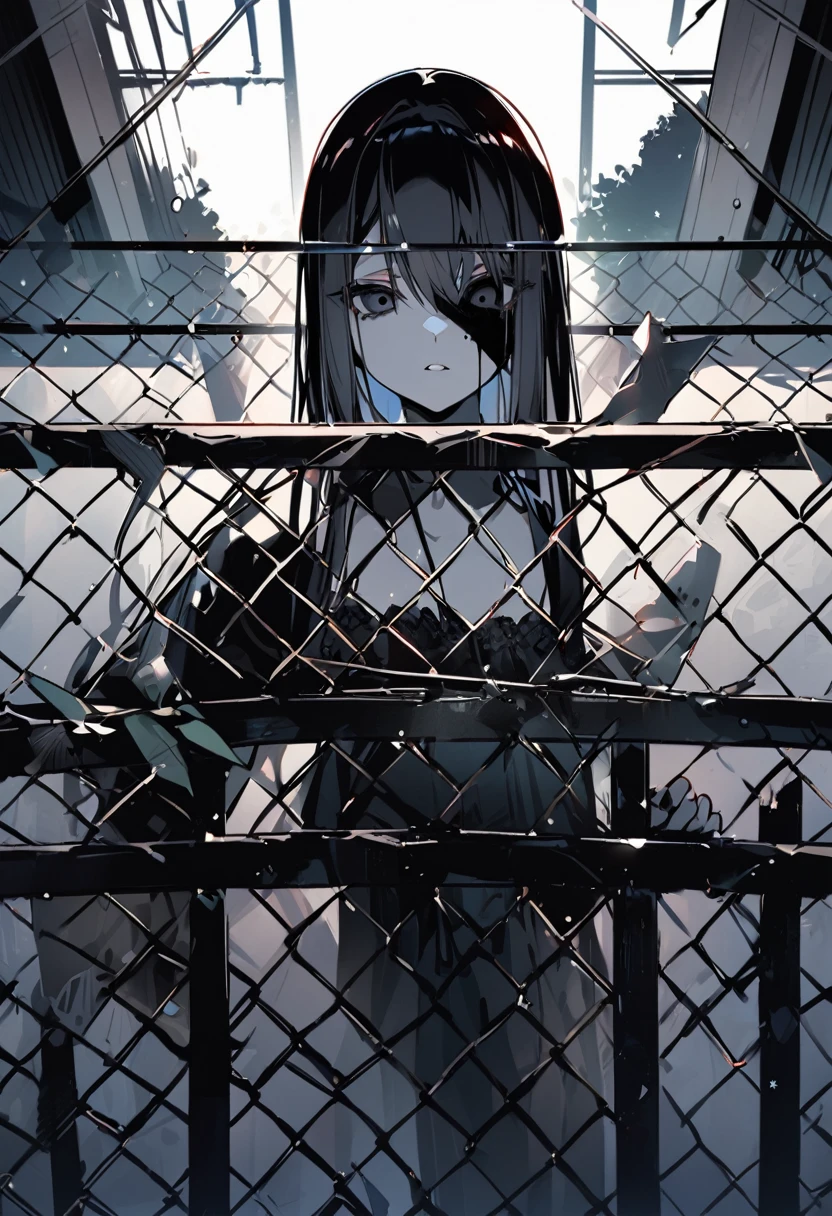 House long fence。black eye。Black Face