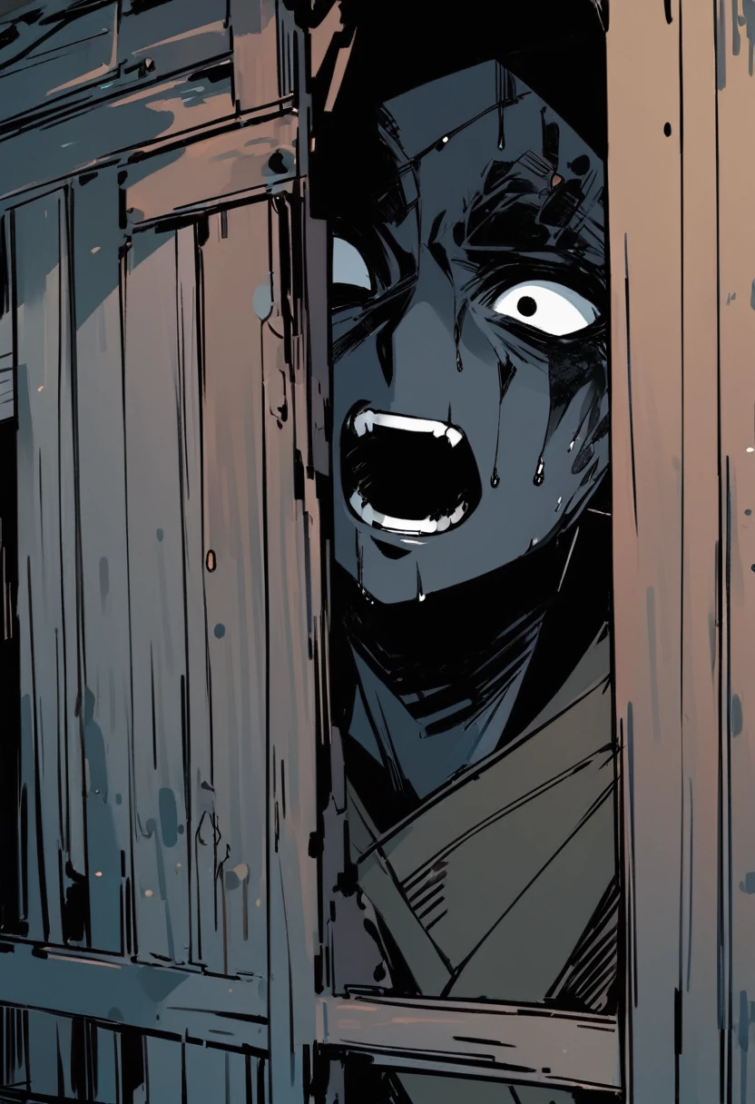 House long fence。black eye。Black Face