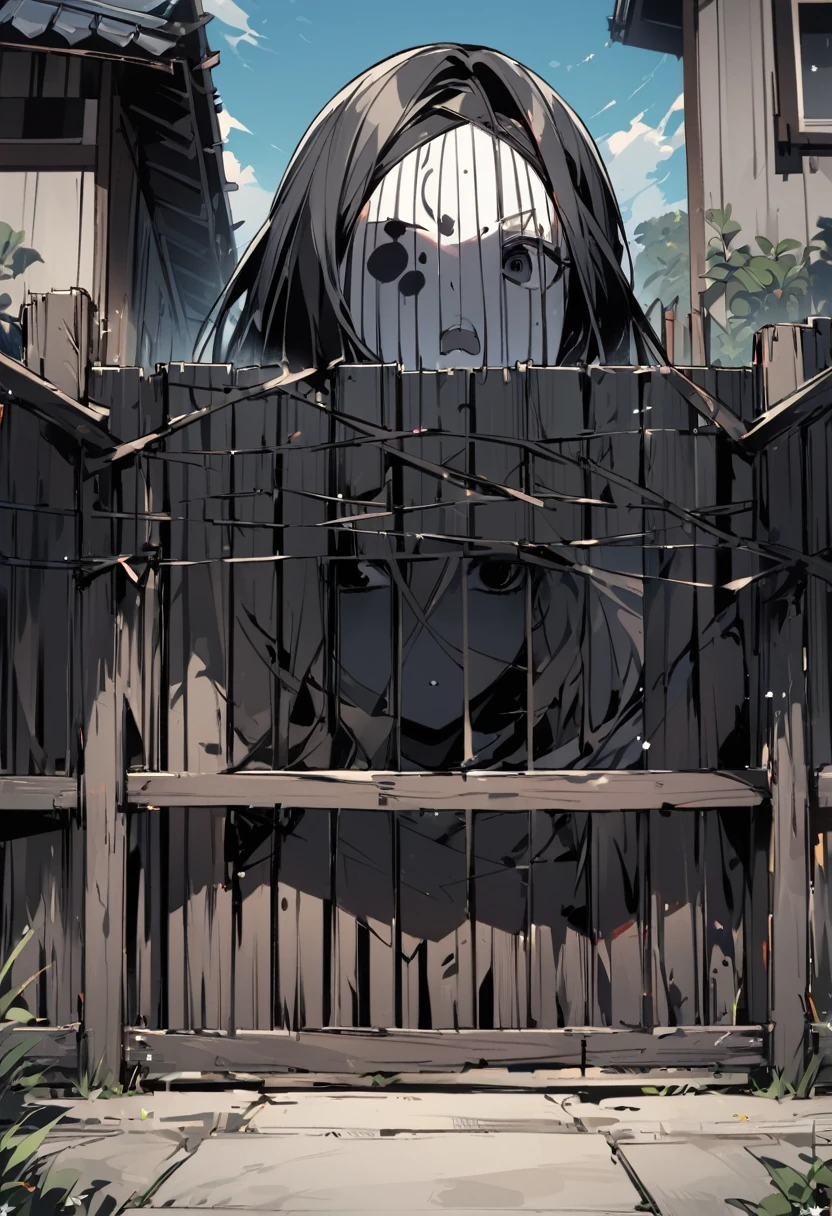 House long fence。black eye。Black Face