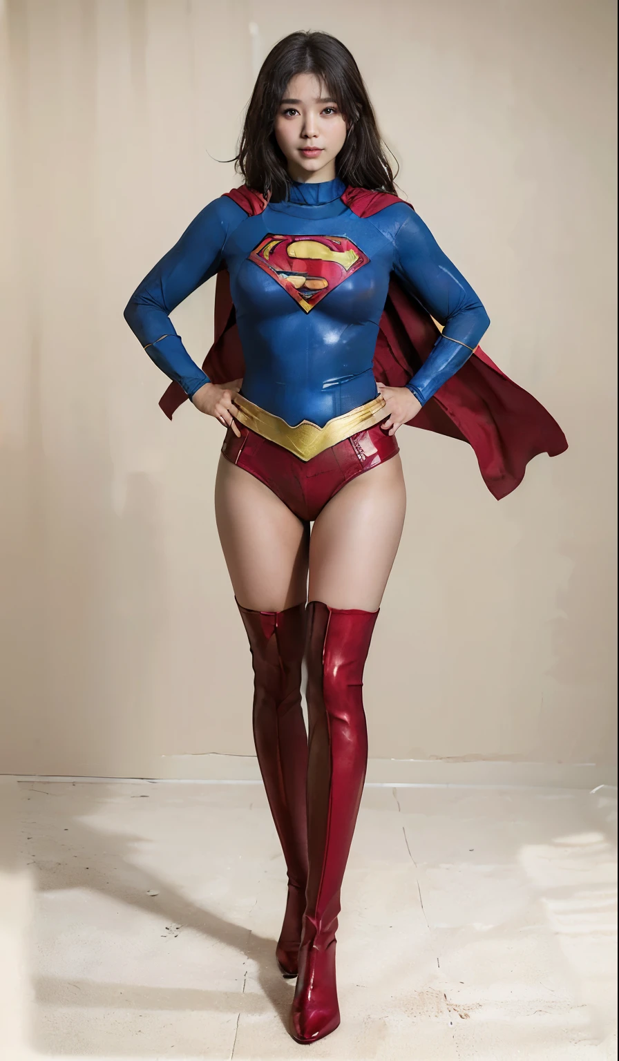 No background、(((Sweating profusely))).(((Beautiful legs in black tights.)))、(((Legally express the beauty of your smile)))、((((Make the most of your original images)))、(((体にぴったりフィットするSupergirl Costume)))、(((Supergirl Costume)))、(((short and beautiful hair)))、(((suffering)))、(((Please wear black tights....、Wear red boots)))、((Best image quality、8K))、((Highest quality、8K、masterpiece:1.3))、(((Preserve background )))、Sharp focus:1.2、Beautiful woman with perfect figure:1.4、Slim Abs:1.2、Wet body:1.5、Highly detailed face and skin texture、8K