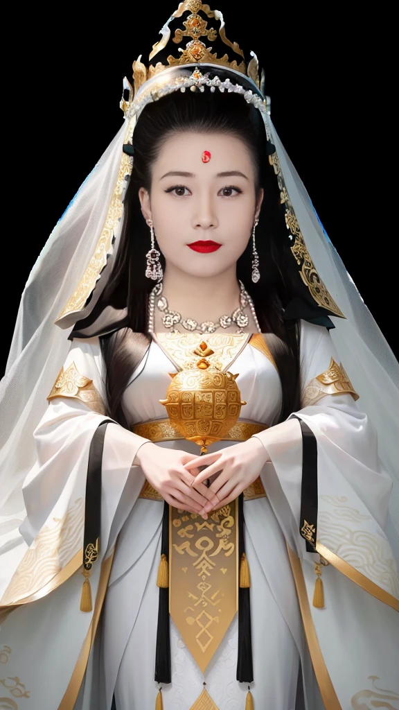 Wearing a black dress，Wearing a crown，Arad women wearing white veils, Queen of the Sea Mu Yanling, Inspired by Huang Ji, Inspired by Zhang Zeduan, Chinese Queen, Inspired by Qiu Ying, A young woman plays, Inspired by Lv Ji, Chinese Princess, Inspired by Guillaume, Inspired by Guo Xi