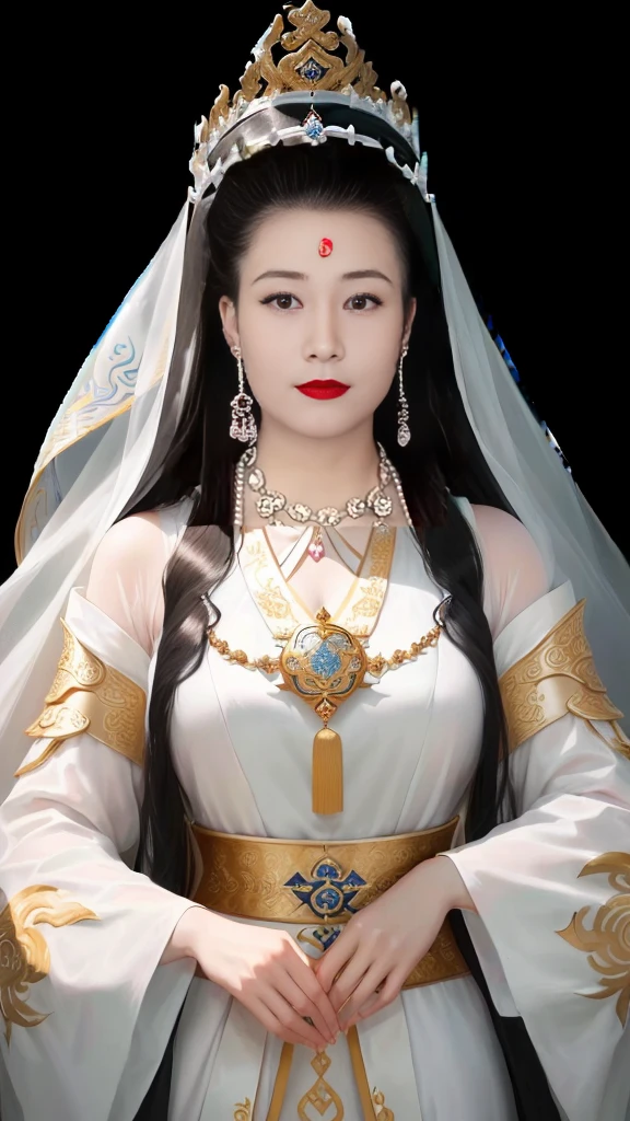 Wearing a black dress,Wearing a crown,Arad women wearing white veils, Queen of the Sea Mu Yanling, Inspired by Huang Ji, Inspired by Zhang Zeduan, Chinese Queen, Inspired by Qiu Ying, A young woman plays, Inspired by Lv Ji, Chinese Princess, Inspired by Guillaume, Inspired by Guo Xi