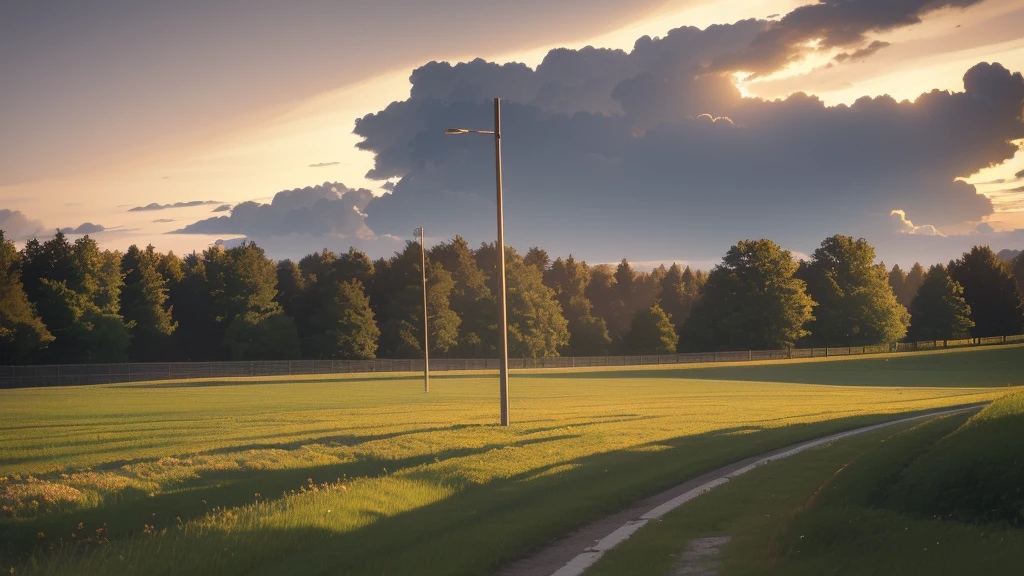 Le bord droit d'une autoroute s'étendant à perte de vue, le tout dominer par un panorama montagneux gigantesque.
Le soleil s'écraser sur l'horizon, une boule de lumière devenu gigantesque projetant les ombres si loin qu'on pouvait prédire les prochains obstacles avec 500m d'avance. La vision du plan est énorme s'étendant sur tout le périple annoncer ont peut voires deux grandes montagnes dans l'horizon en forme de crochet coller l'une à l'autre. Le tout baigne dans des nuances de couleurs oranges et Jaunes ne laissant qu'une silhouette masculine au centre du cadre assombrie de dos par les lourds rayons du soleil.