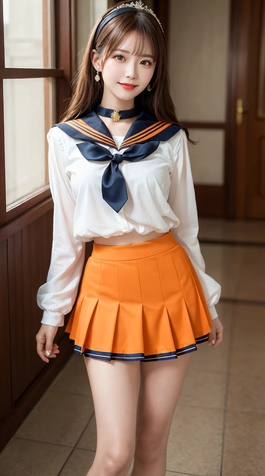 (masterpiece, Highest quality:1.2), One girl, alone,Are standing_Split,
Yuki mandarin orange, Long Hair,black无袖短背心,Pink Skirt,black