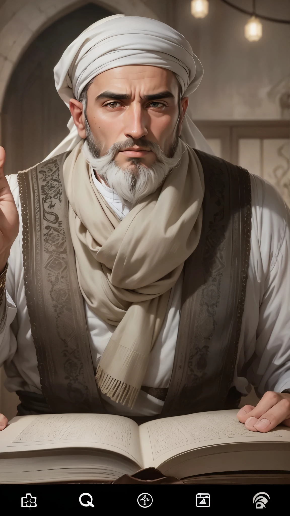 ultra-realistic 30-year-old incredibly handsome brutal men as sheikh, with bright eyes, looking in front of camera, hd portrait, photorealistic