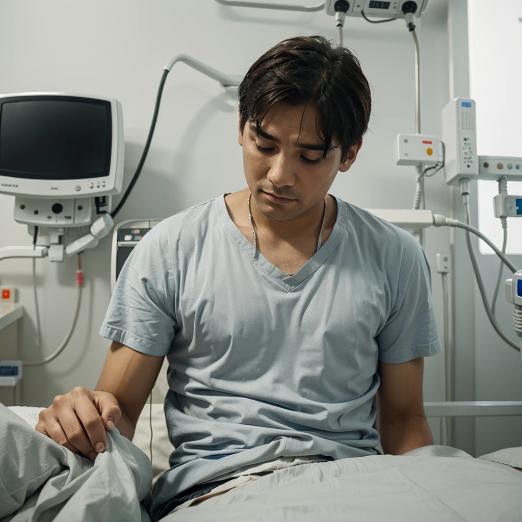 sick man in hospital