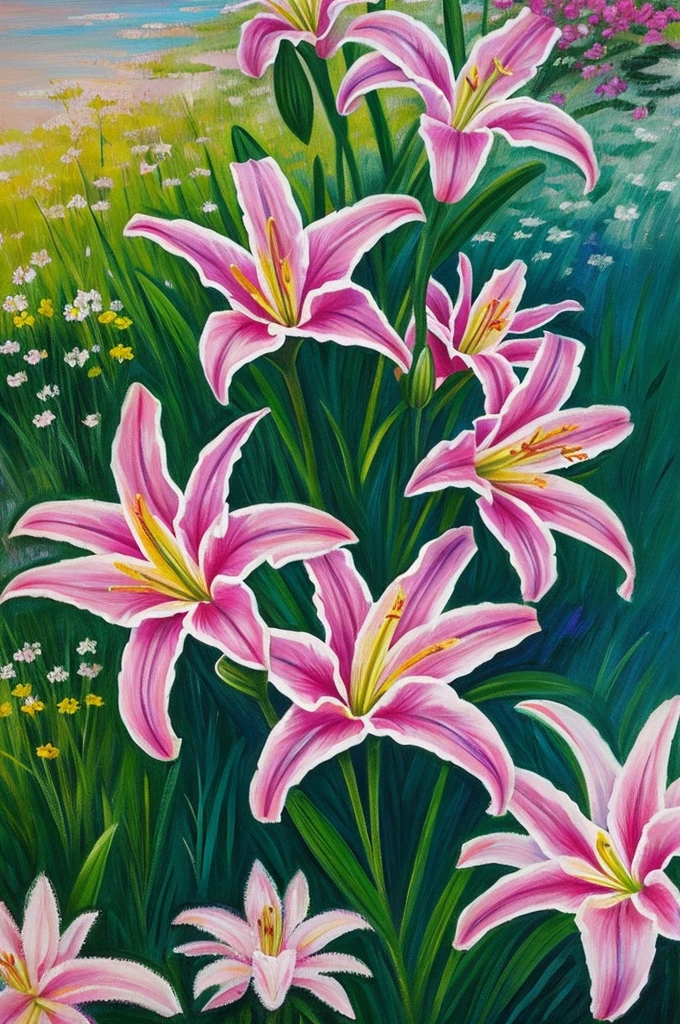 Impressionist lily painting