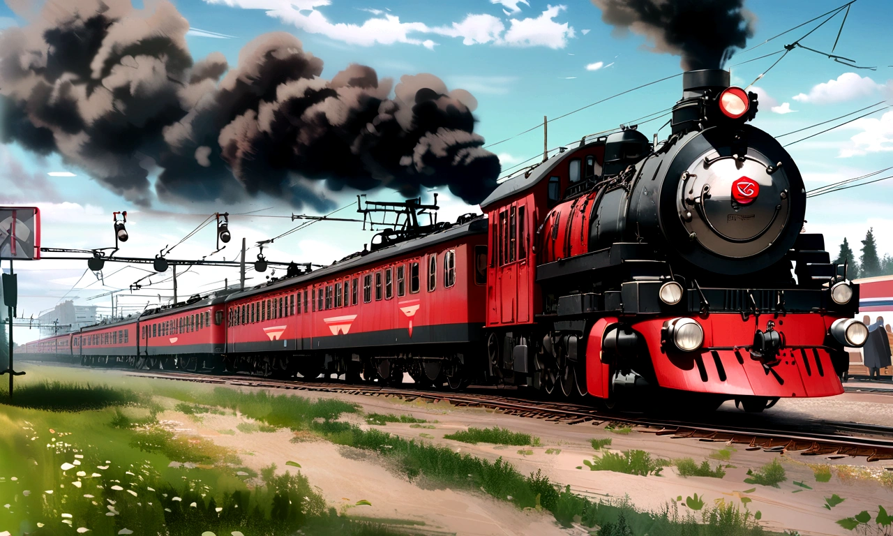 epic realism, Russian Railways, Russia, Russian trains, carriages, speed, summer, Kursk station