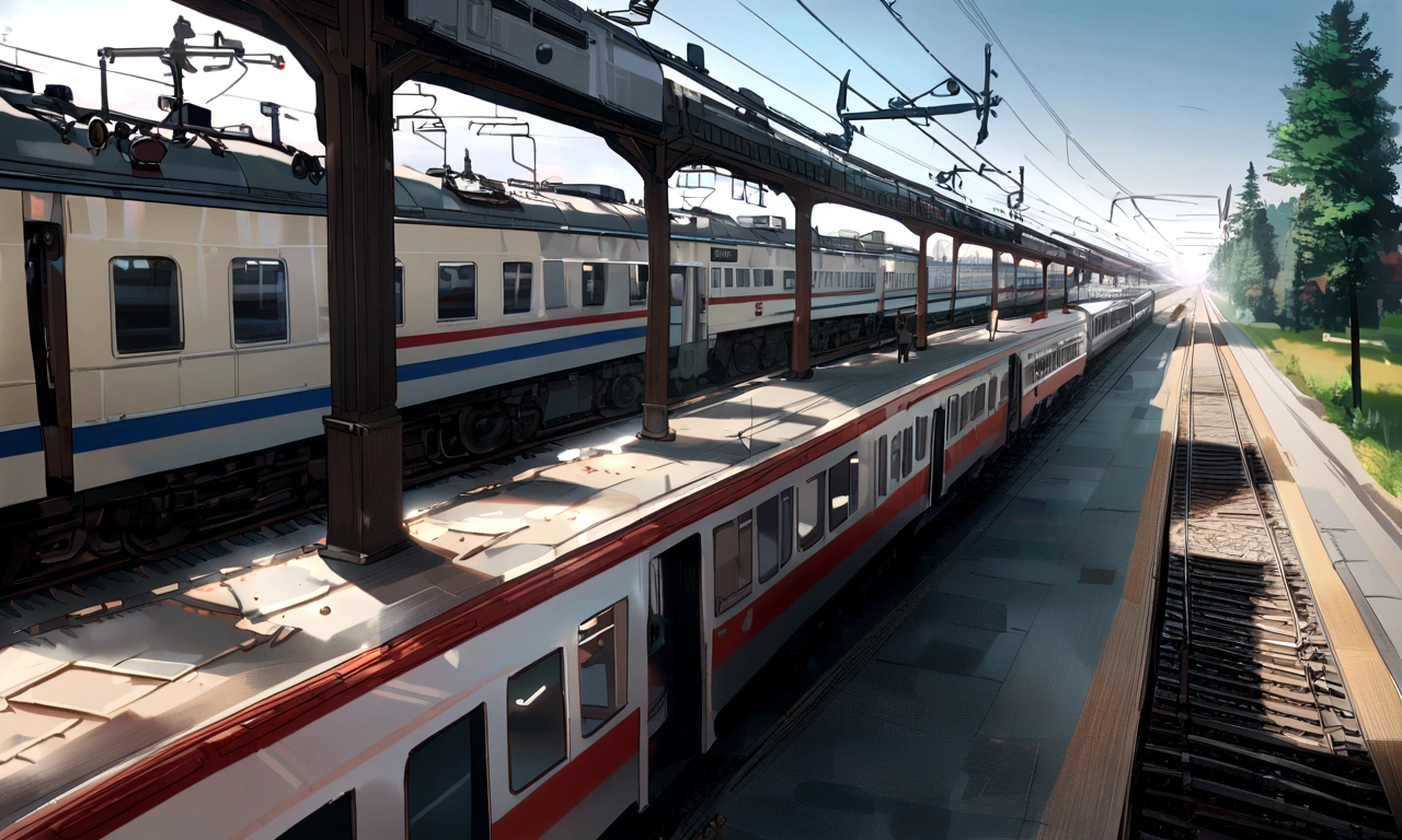 epic realism, Russian Railways, Russia, Russian trains, carriages, speed, summer, Kursk station