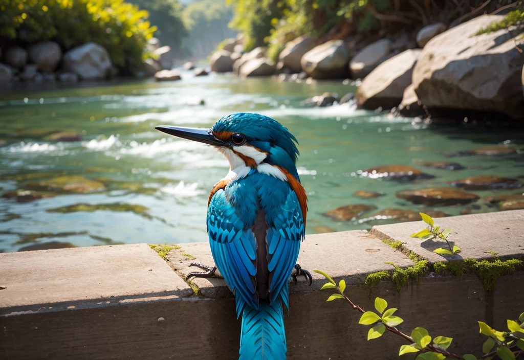 Beautiful kingfisher by the river