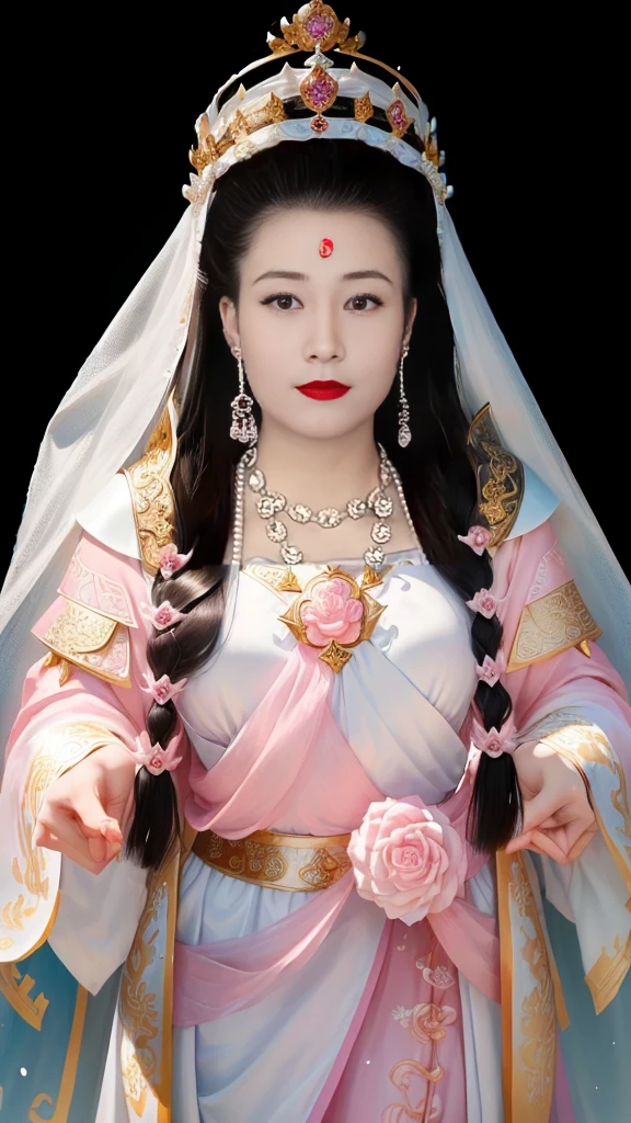 Wearing a pink dress,Wearing a crown,Arad women wearing white veils, Queen of the Sea Mu Yanling, Inspired by Huang Ji, Inspired by Zhang Zeduan, Chinese Queen, Inspired by Qiu Ying, A young woman plays, Inspired by Lv Ji, Chinese Princess, Inspired by Guillaume, Inspired by Guo Xi