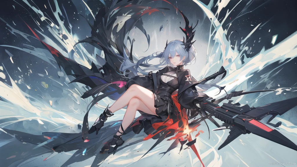Anime girl with gun and red background, Anime drawing by Shitao, Pixiv, Self-sastructing art, Best Anime 4K Konachan Wallpaper, Gapmoe Yandere Grimdark, 2b ..., Amazing Anime 8K, 2b, Devil Anime Girl, Anime girl in a black dress, From Arknights, Anime Style 4k