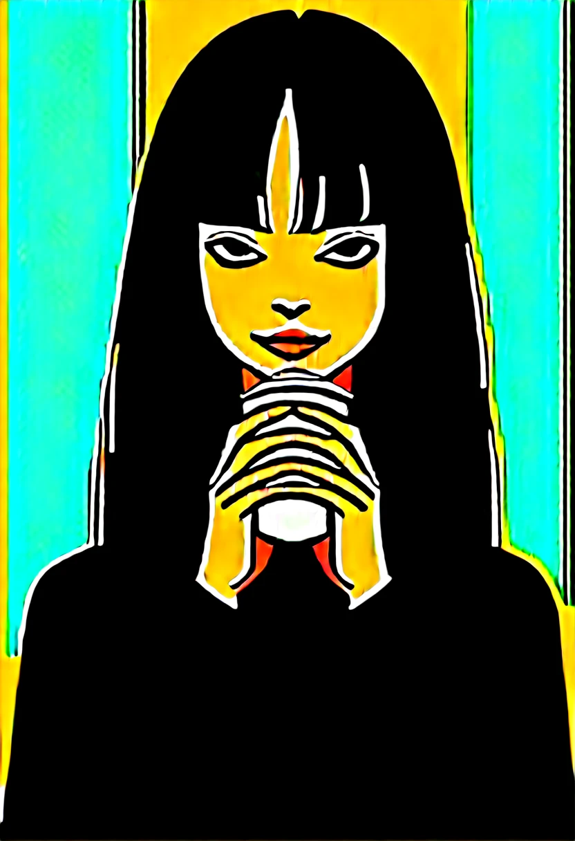 young girl holding coffee cup in her hand, sweet girl, sweet, fine face, sweet, pretty face, Sakimi-chan, Chiho, Yoshitomo Nara, junges sweet Gesicht, beautiful japanese girl face, brown hair and big eyes, sweet hübsches Mädchen, beauty
