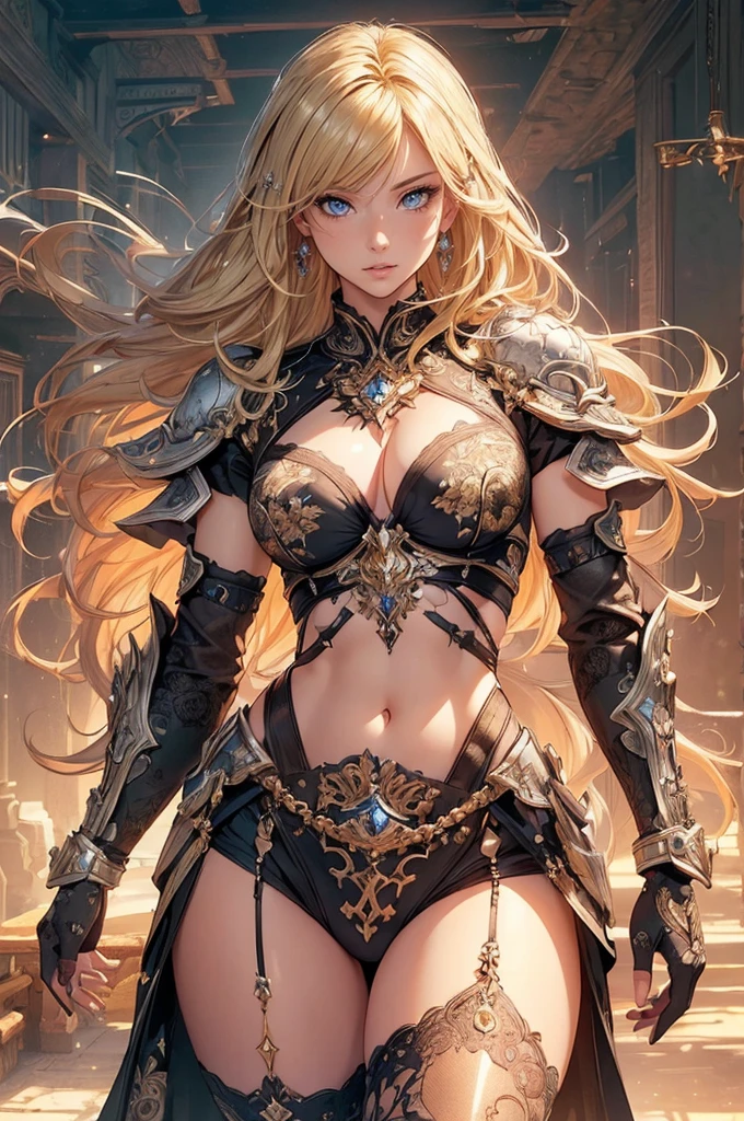 ((1girl, solo)), beautiful body, (perfect anatomy, perfect body, perfect hands, perfect legs), natural proportions, sexy body, large breasts, ((full body, full body front)) BREAK

((extremely detailed face)), (beautiful detailed eyes:1.6), (realistic pupils, realistic iris:1), expressive eyes, looking at viewer, (clear eyes:1.3), (hyperrealistic:1.2), (detailed skin texture:1.2), smooth skin, (blonde hair:1.5), ((blue eyes)), ((little smile)),  (detailed lips:1.2), (attractive lips:1.1), (glossy lips:1.1), (parted lips), perfect face, perfect eyes BREAK

(masterpiece:1.5), anime-style, top quality, best quality, (beautiful and aesthetic:1.2), (ultra detail:1.5), Ultra-detailed depiction, Ultra-precise depiction, extremely detailed 8k illustration, high resolution, (highly detailed shading:1.2), (realistic lighting:1.4), perfect lighting, vibrant colors, dynamic tones, striking hues, 8k, absurd resolution, perfect shadows, hdr, UHD, ambient lighting, realistic, ultra-realistic, photo realistic, highly detailed, rich detail, luminous colors, fine texture, intricate design, professional illustration, (soft light:1.2), (illustration:0.7)