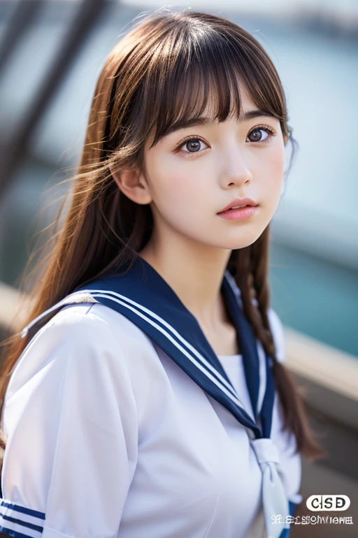 Extremely detailed CG,High resolution,Highest quality,masterpiece,(beautiful girl:1.3),(Game CG),FutaOdef,Sailor suit、Looking into the camera、15 years old