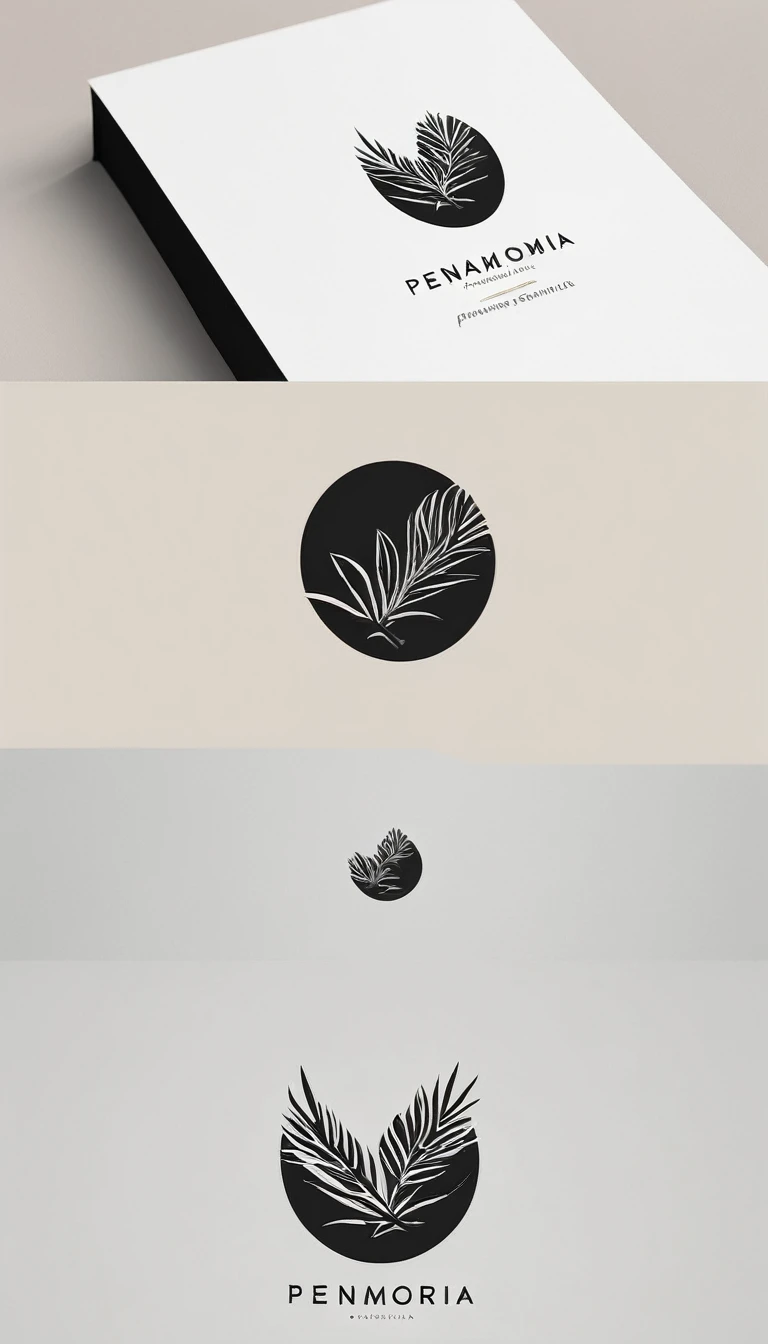 A minimal, modern, simple, cinematic logo design for the brand “Penamemoria". Create a modern, minimalistic, high-quality, logo of a boy feather