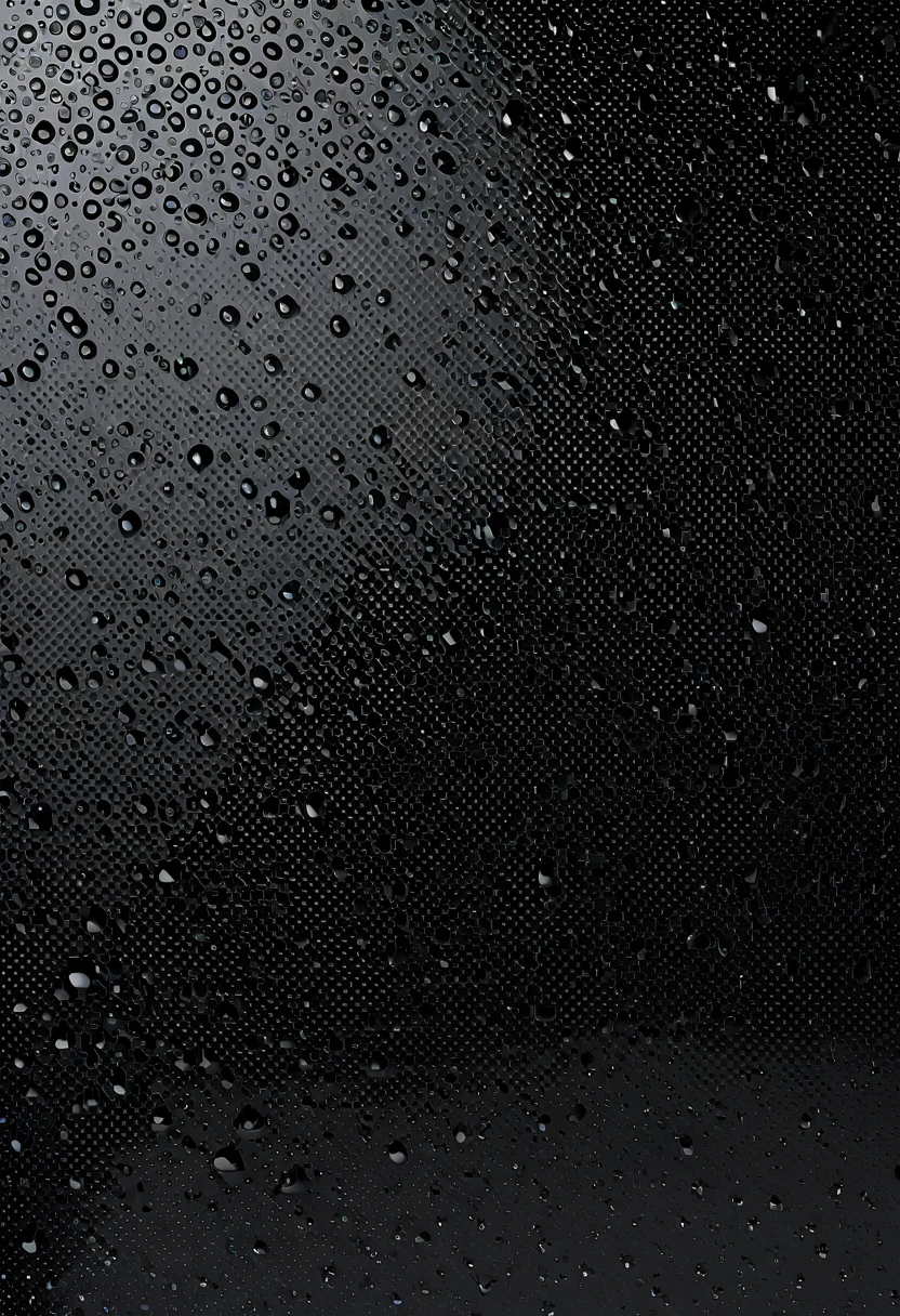 black flat square, 2 d-symmetrical, carbon fiber material, mirror-black surface, water droplets, perfectly smooth, perfectly polished surface, uniform, reflects light
