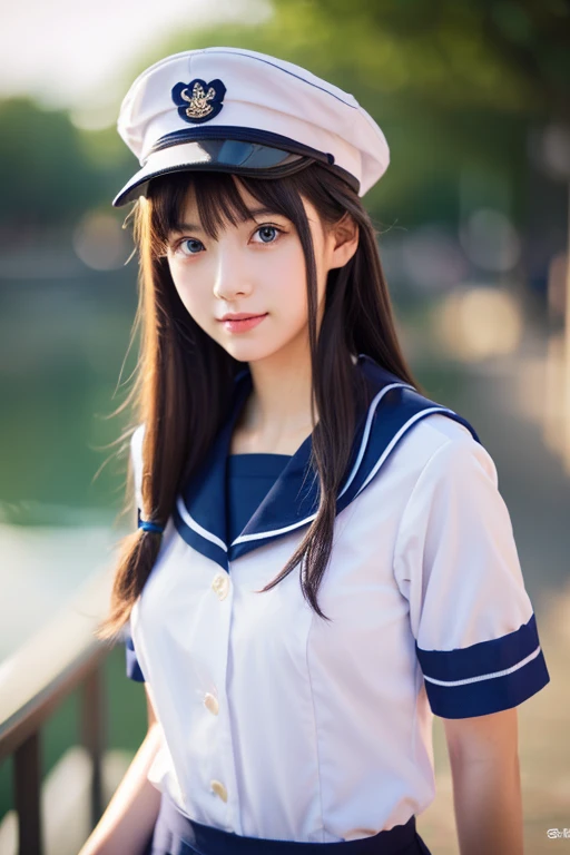 Extremely detailed CG,High resolution,Highest quality,masterpiece,(beautiful girl:1.3),(Game CG),FutaOdef,Sailor suit、Looking into the camera、15 years old