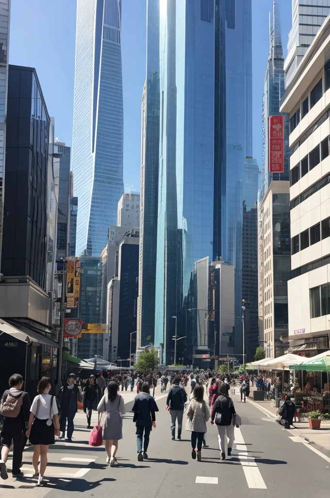 Cityscape、Several people are walking