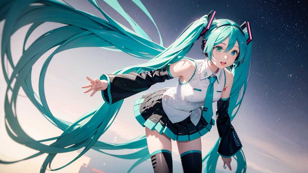 Hatsune Miku and the background is Ireland