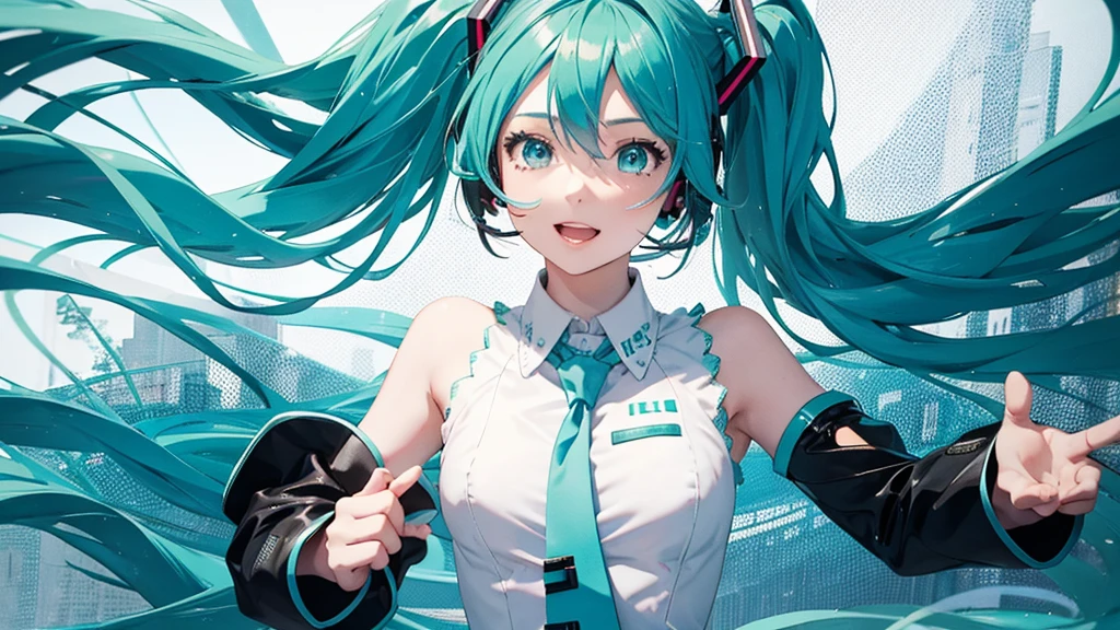 Hatsune Miku and the background is Ireland