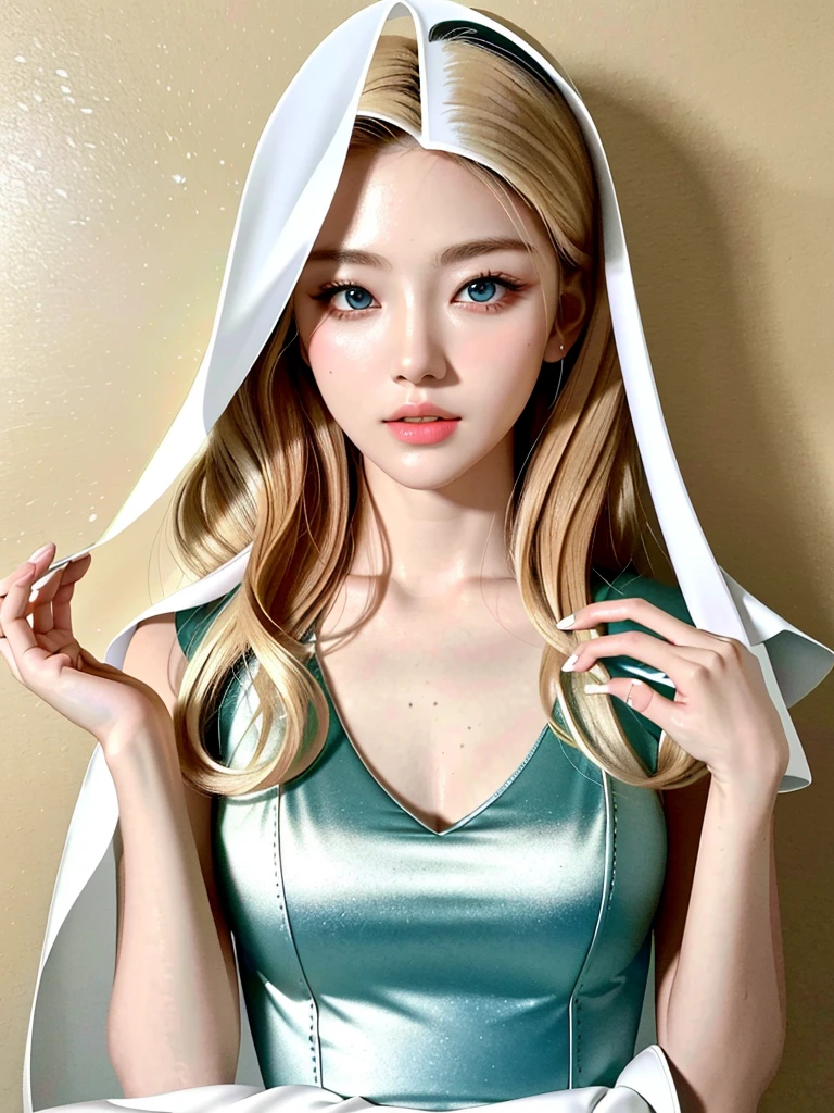 ((highest quality)), ((masterpiece)), (detailed), Single-lens reflex camera、Reality、whole body、wallpaper、Attention to detail、Attention to detail、Serious look、Well-proportioned face、Ultra-high resolution、Ultra HD、Perfect proportions、Tight waist、Blonde Hair、Blue Eyes、Beautiful Hair、Beautiful Skin、Beautiful white skin、Glossy pink lips、Russian Beauty,(masterpiece:1.3), Best image quality: 1.3, Rough hairstyles、Adult sex appeal,Actively moving、Stylish clothes、Beautiful accessories,career woman,beauty secretary