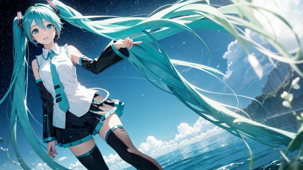 Hatsune Miku and the background is Ireland