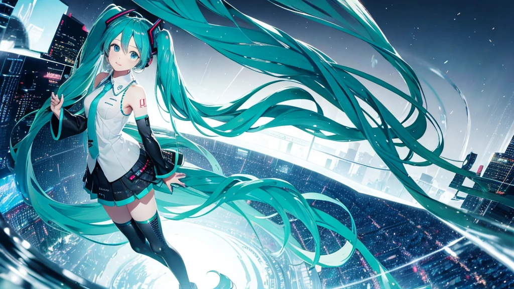 Hatsune Miku and the background is Ireland