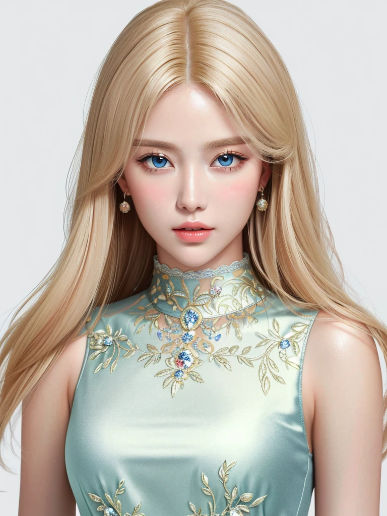 ((highest quality)), ((masterpiece)), (detailed), Single-lens reflex camera、Reality、whole body、wallpaper、Attention to detail、Attention to detail、Serious look、Well-proportioned face、Ultra-high resolution、Ultra HD、Perfect proportions、Tight waist、Blonde Hair、Blue Eyes、Beautiful Hair、Beautiful Skin、Beautiful white skin、Glossy pink lips、Russian Beauty,(masterpiece:1.3), Best image quality: 1.3, Rough hairstyles、Adult sex appeal,Actively moving、Stylish clothes、Beautiful accessories,career woman,beauty secretary