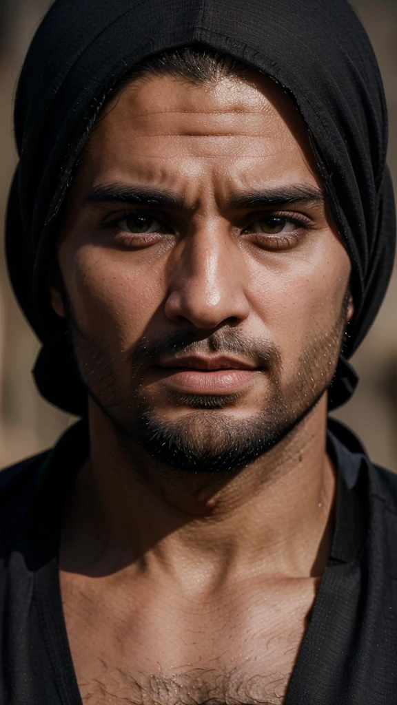 ultra-realistic 30-year-old incredibly handsome brutal men as sheikh, with bright eyes, looking in front of camera, hd portrait, photorealistic