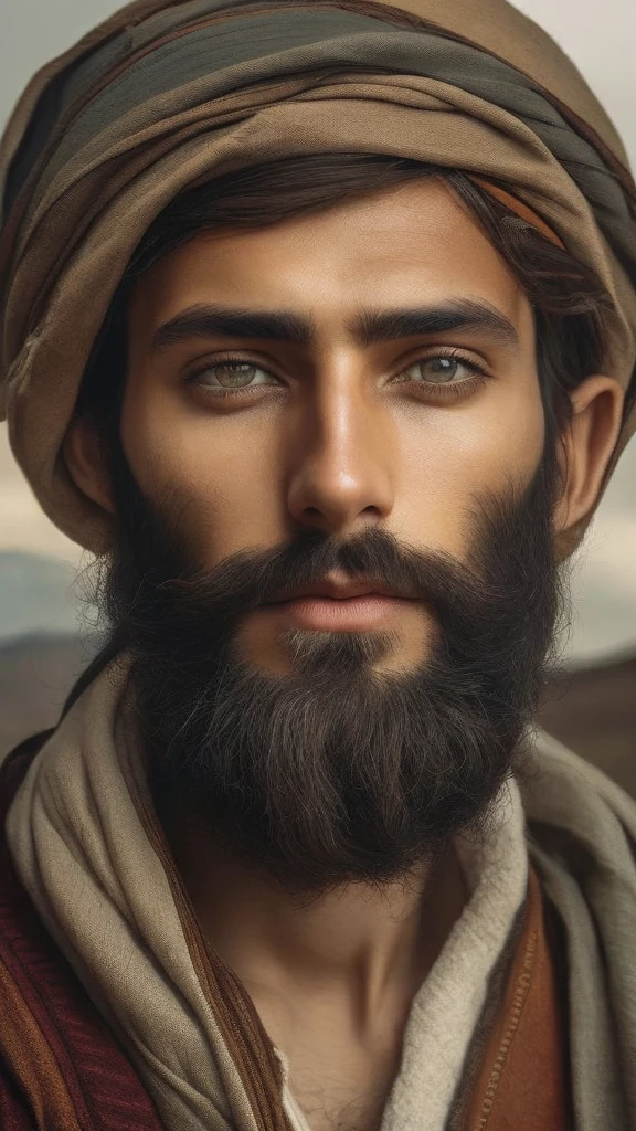 ultra-realistic 30-year-old incredibly handsome brutal men as sheikh, with bright eyes, looking in front of camera, hd portrait, photorealistic