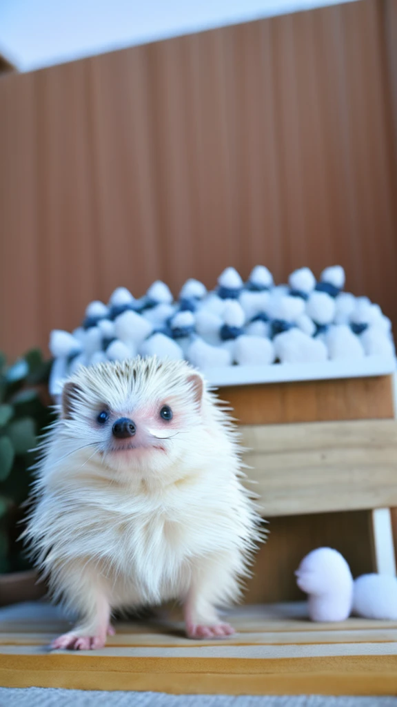 3DCG、A hedgehog standing、cute、The background is pure white、