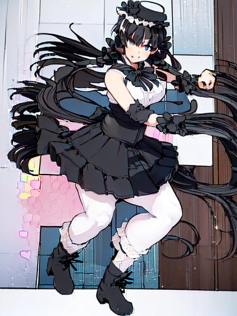 great quality ++ Extremely detailed high resolutionolution, very aesthetic, expressive eyes, (((Perfect face))), (((face symmetrical))), ((good anatomy)), (((perfect hands))), (((8k))), UHD, hd wallpaper, (((detailed high cal, (((((1girl)))))), only, Masterpiece, The best quality, high resolution, Highly detailed, (illustration), Beautiful detailed eyes, ((((full body))), (((solo))), white sleeveless ruffled lolita style dress with lace and dark blue trim and hat,
