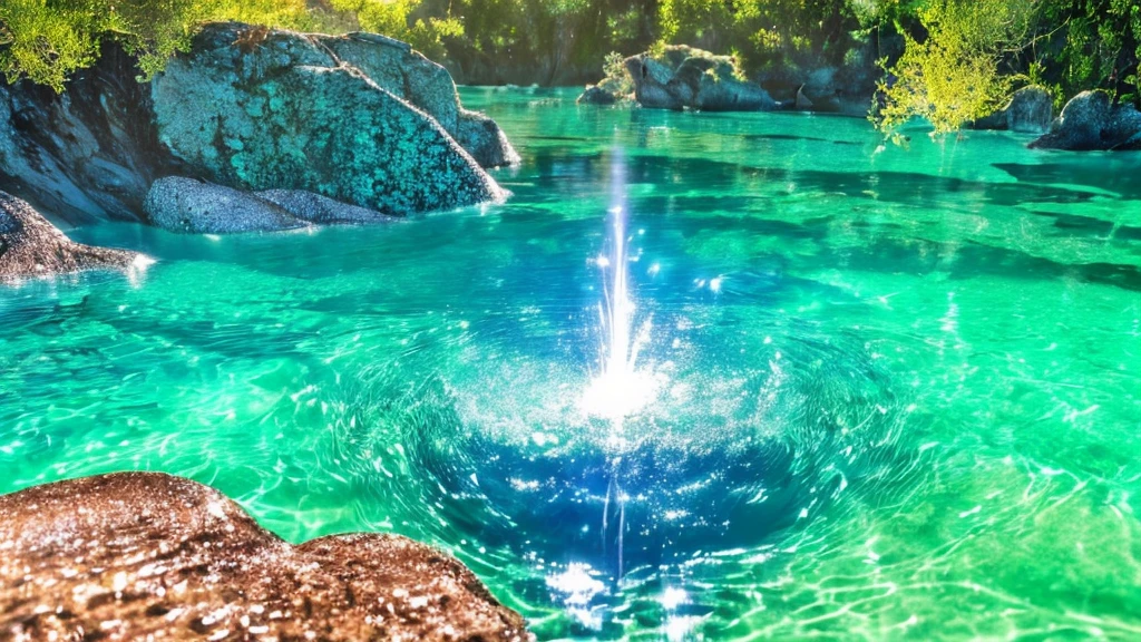 (logo、wonderful、8K、Tabletop、RAW Photos、wonderful、最high quality、PhotoGenuineistic and Very detailed、CG、high quality、Very detailed、Narrative poem、Particle Effects、Dynamic Effects、Text Boundary Depth、Cinematic Light、Lens flare、Ray Tracing、Tabletop、Genuine、Ultra HD、Fantasy）、Beautiful Water、Splash、Water flow、Water swell、Great beauty、The beauty and sparkle of crystal clear green water、The tranquility and beauty of water、wonderfulWind view、Beautiful natural water、green、Wind、wonder、wonderful