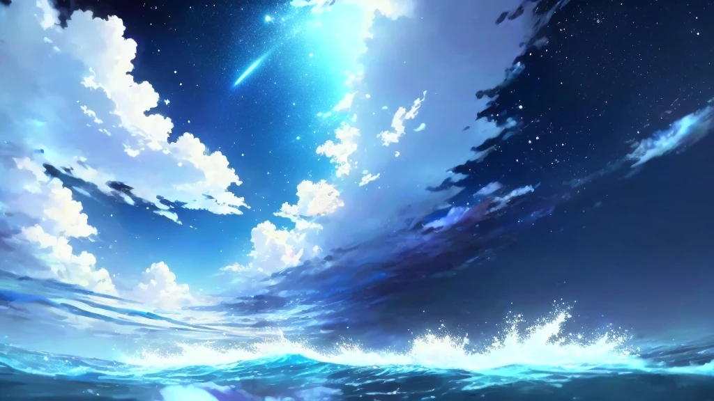 anime, A girl in a white dress floats in the water, Makoto Shinkai Cyril Rolland, anime girl walking on water, anime movie background, beautiful anime scene, today's featured anime still, anime film still, screenshot from the anime film, anime still film anime shikishi, star(null) starry_null