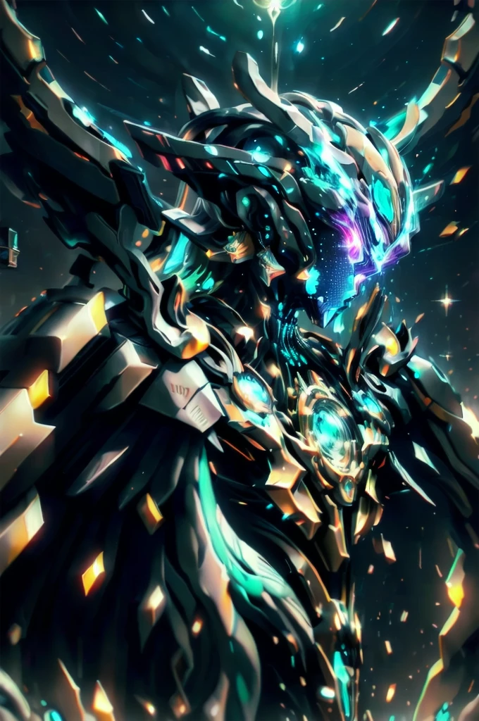 (best quality, masterpiece:1.3), mysterious, no face, style warframe, 35mm photography, ursine, galaxy setting, supernova, galactic setting, galaxy, sharp focus, UHD, 4K, intensely detailed, airbrush painting, biomechanical, atmospheric 4k hyper-detail, cinematic sensibility, sharp focus, abstract color scheme, surreal, vivid colors, (very detailed CG unity 8k wallpaper), bioluminescent, realistic, glorious backdrop of destruction, symmetrical, volumetric lighting, Warframe, rich dark masterpiece, Dan Mumford and Mark M. Astrophotography in the style of Simonetti