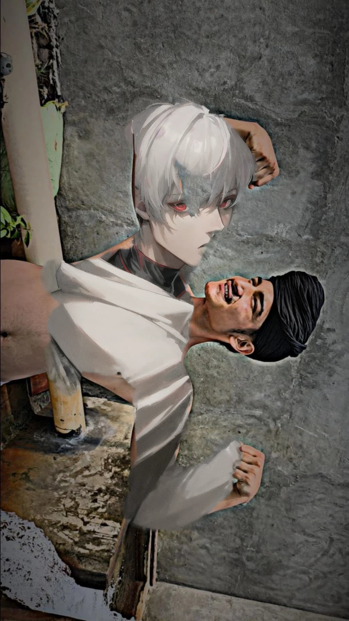 kk, best quality, more details, masterpiece, 1boy, kaneki ken, portrait, male focus, red eyes, solo, bangs, looking at viewer, hood, short hair, rain, tokyo tokyo \(city\), hood up, nail polish, white hair, luxurious, 8k, detailed, ray tracing, depth of field, cinematic lighting,