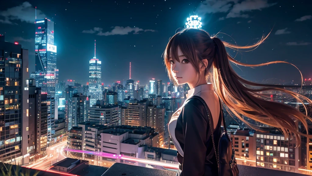 Anime Style、Fantastic night cityscape