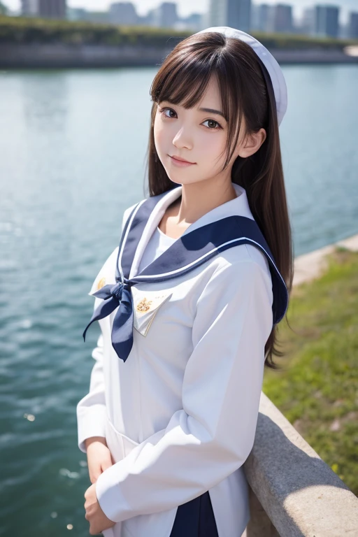 Detailed CG,High resolution,Highest quality,masterpiece,(beautiful girl:1.3),(Game CG),FutaOdef,Sailor suit、looking at the camera、