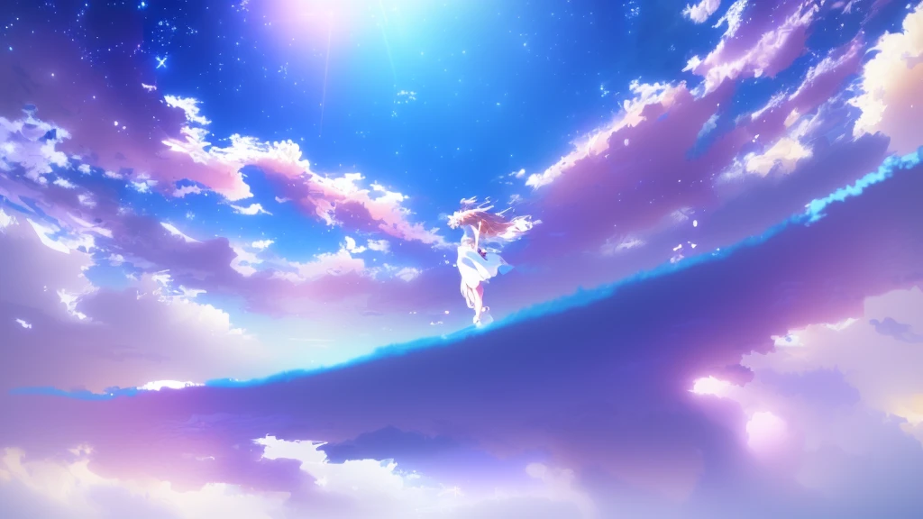 anime, A girl in a white dress floats in the water, Makoto Shinkai Cyril Rolland, anime girl walking on water, anime movie background, beautiful anime scene, today's featured anime still, anime film still, screenshot from the anime film, anime still film anime shikishi, star(null) starry_null