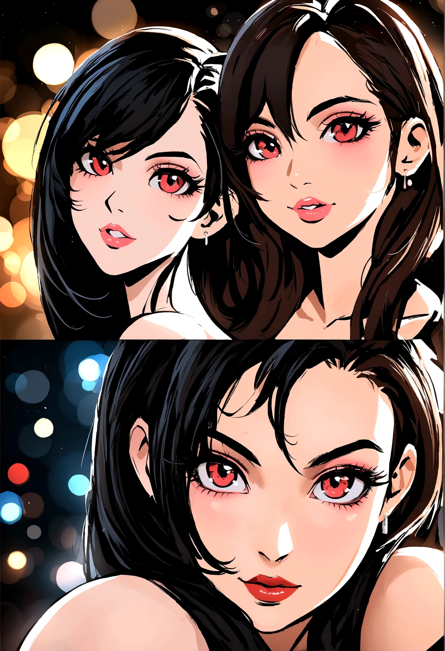 Close up portrait of woman in black leather costume posing, seductive Tifa lockhart portrait, Tifa lockhart, Tifa, Tifa lockheart, glamorous Tifa lockheart, BoobsCyberpunk, Tifa lockhart portrait, 8k art germany bokeh, Cyberpunk Angry Gorgeous Goddess, portrait of Tifa lockhart, Real life anime girls, Cyberpunk Girl