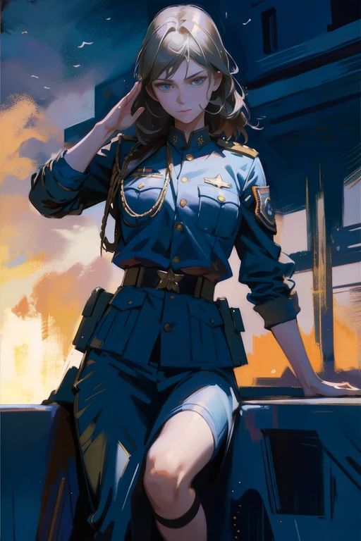Tank in the background