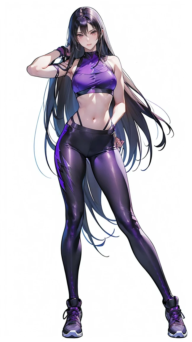 (purple. Thunder tattoo:1.1),(Lightning power:1.4),(full body shot:1.3), ( Purple Leather leggings:1.25), (Purple Leather sports bra:1.2),Long straight hair, (Battle stance:1.25),
(Mature women:1.2),masterpiece, (best quality),(extremely detailed eyes and face),extremely detailed CG unity 8k wallpaper,best quality,(Perfect detail:1.2),
1 woman, (detailed:1.2), (realistic:1.2), (standing:1.1), (full body shot:1.2), (outdoors:1.1),(skinny:1.5), scenic view,(Long legs:1.1), beautiful legs,
Young wife,(Long black hair:1.2), Long straight hair, (straight hair:1.3),sneakers,(Put your hands behind your hips),(Thunder tattoo:1.1),(Lightning power:1.2),
(white background:1.5), monotonous background,(empty-handed:1.1),scenic view,Secret agent, (ruthless temperament:1.2),(empty-handed:1.3),