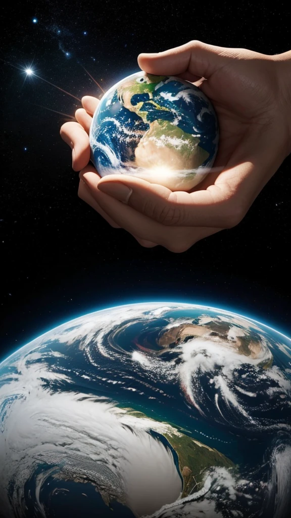 Please create an image of the Creator creating the earth.