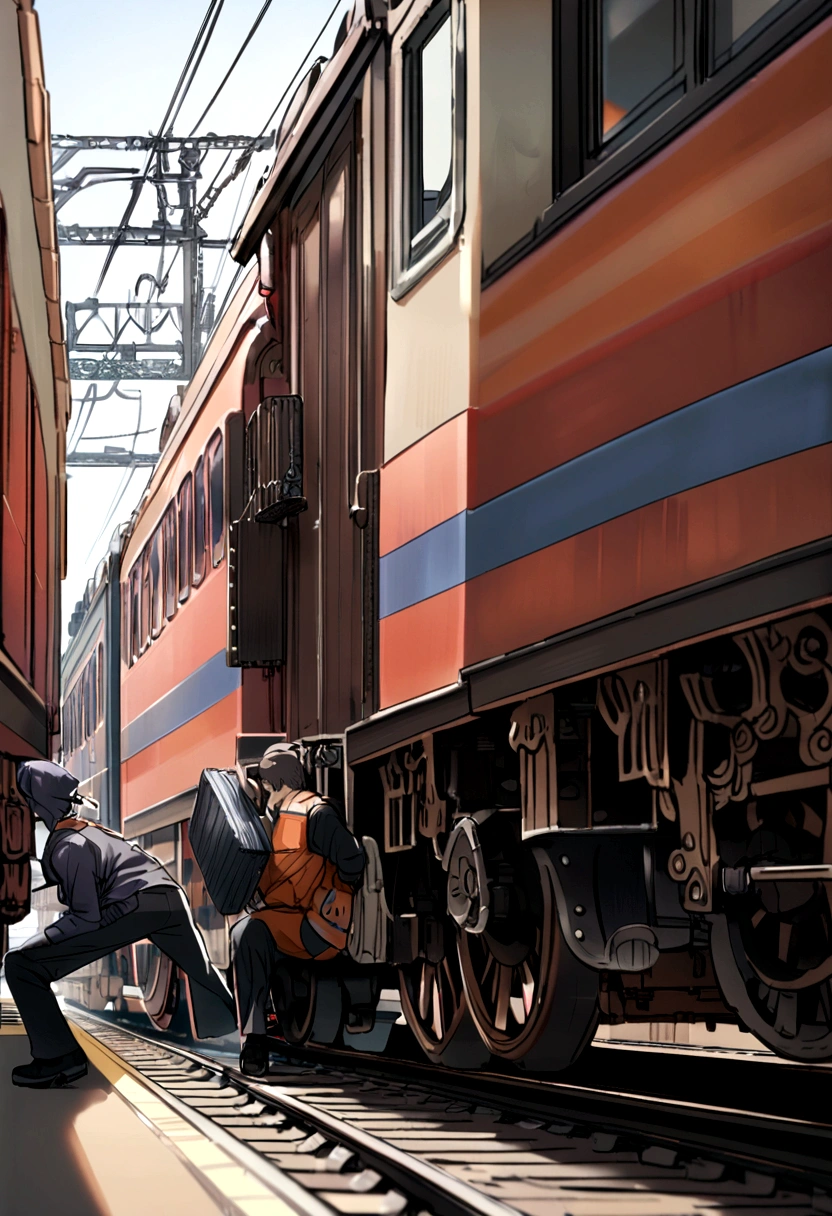loading containers onto a train, technique