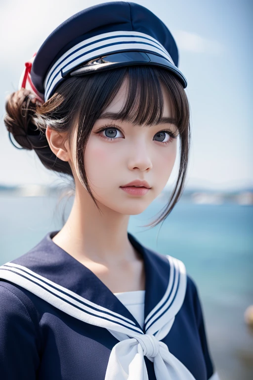 Detailed CG，High resolution，Highest quality，masterpiece，（beautiful girl：1.3），（Game CG），FutaOdef，Sailor suit、looking at the camera、15 years old