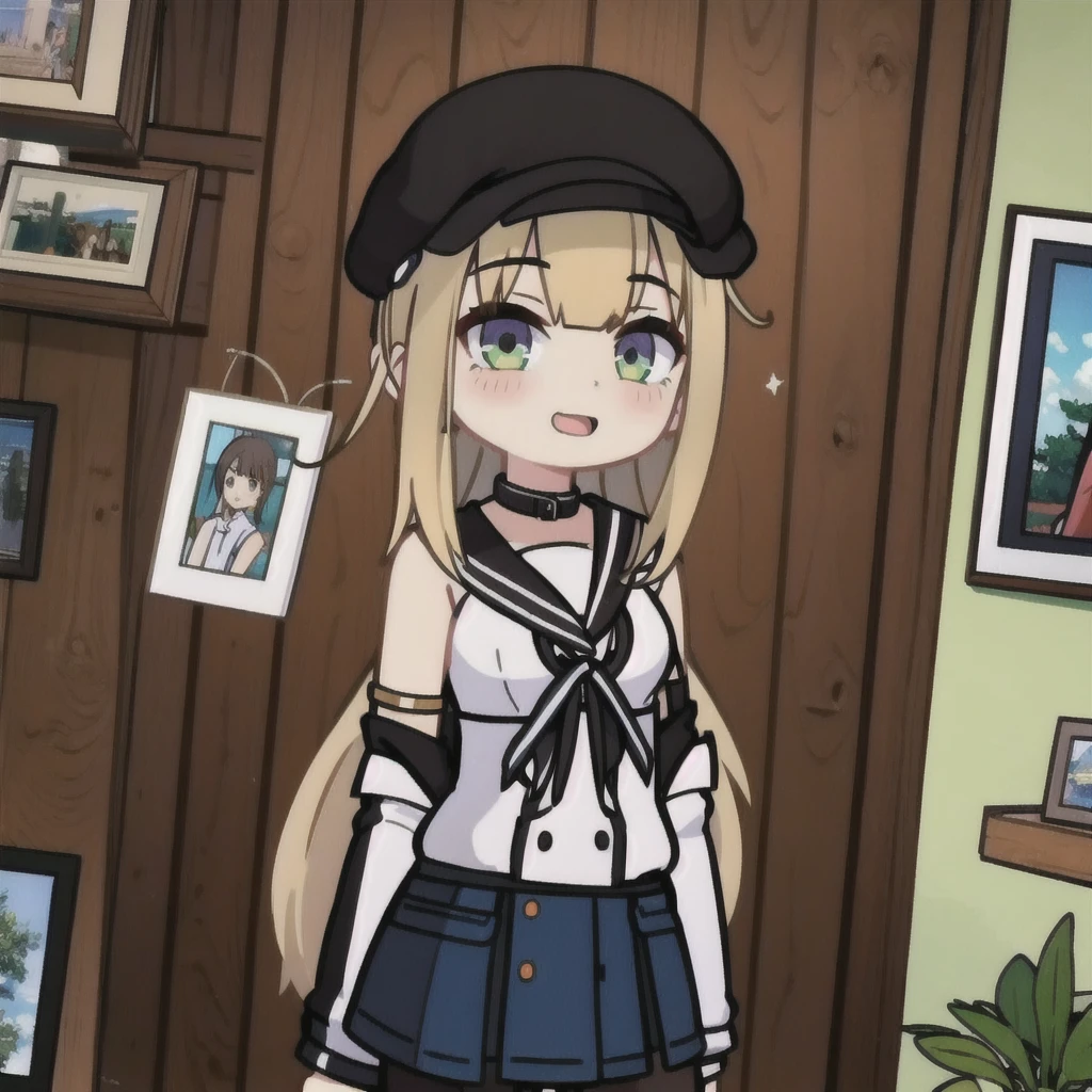 1 girl, looks at the viewer, shoulder-high, framed photo