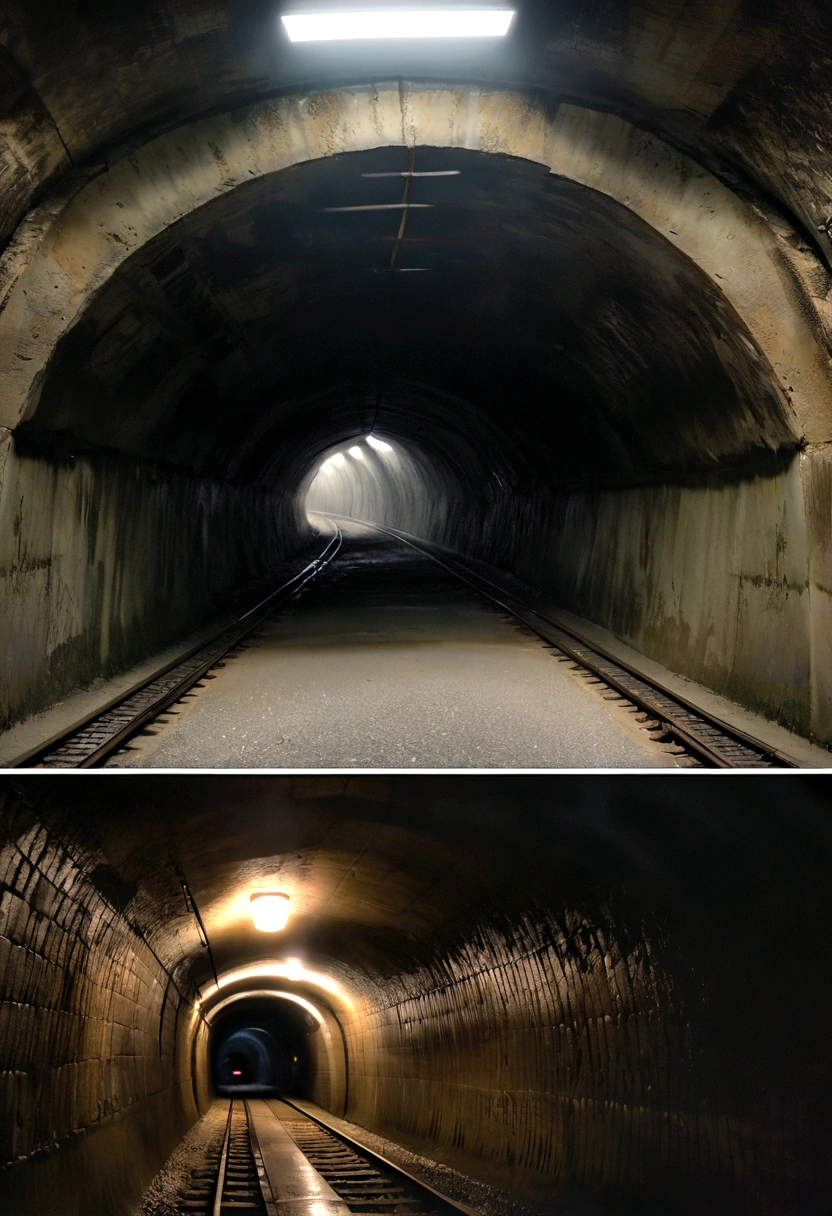 two men stand in a tunnel with stairs, inside the tunnel, underground tunnel, photo taken in 2 0 2 0, The photo shows a large, Underground structure, underground stage, Train in the tunnel, Tunnels lead to different worlds, photo taken in 2 0 2 0, tunnel with high walls, deep underground, Tunnels, photo taken in 2018